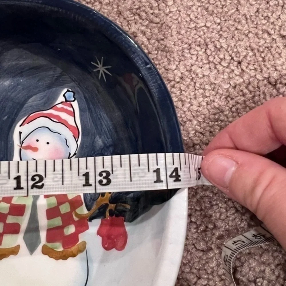 Asia Master Group blue‎ glass snowman serving tray
